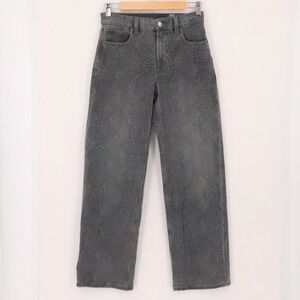 American Eagle Stovepipe High Rise Jeans Womens Size 00 Grey Snake Grunge NWT